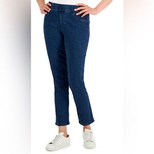 Women's Karen Scott Blue Pull On Denim Jeans, Petite Medium
